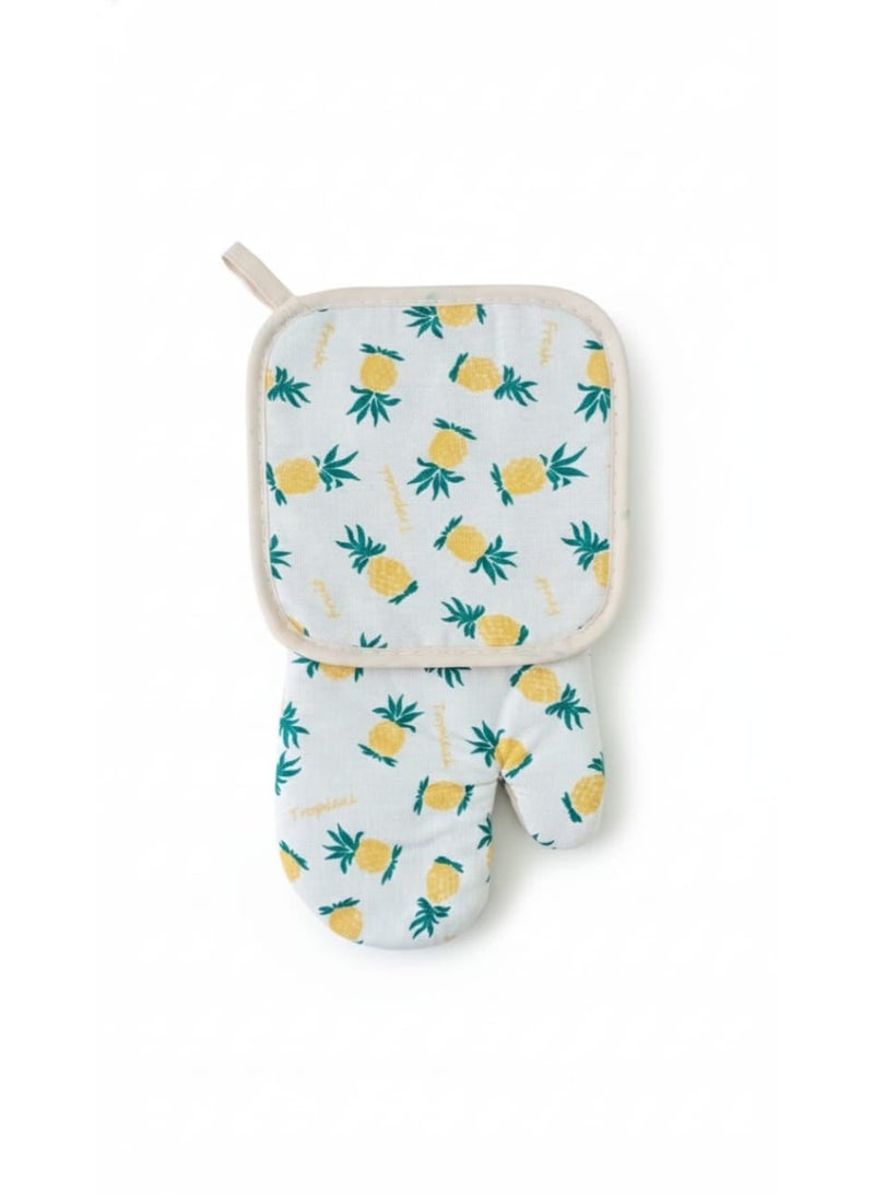 جوانتي وماسك فرن حراري كتان  قطعتين- - Image 3